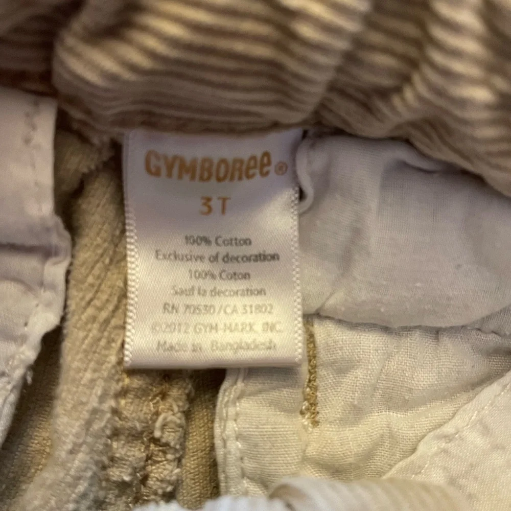 Gymboree Beige Corduroy Pants with Dog Embroidery